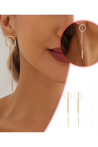 monalisatoka Kadın Gold 8.5 cm Sallantılı Halka Küpe