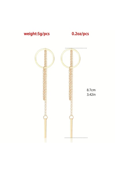 monalisatoka Kadın Gold 8.5 cm Sallantılı Halka Küpe