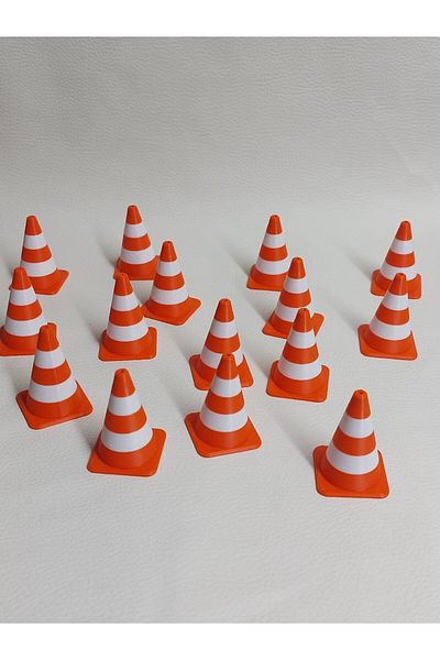 CharmFancy 10Pcs Large Diorama Cone Traffic Pontoon Model 1/10 Measuring Rc Model Hobby