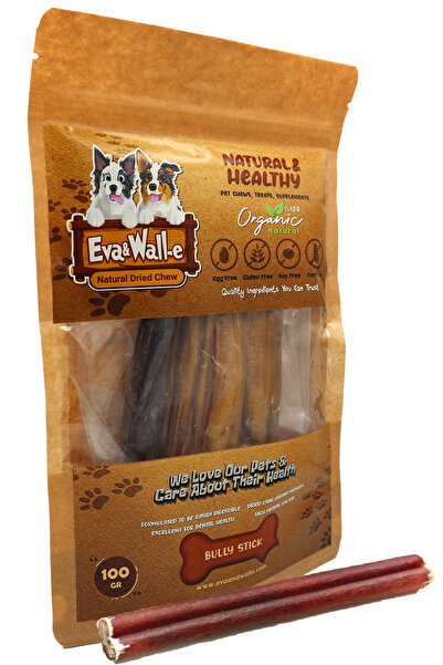 Eva & Wall-e Köpek Ödül Çubukları Dana Kamış Bully Stick , Taze Kamış Köpek Kemiği Çiğneme Garantili 3 Adet