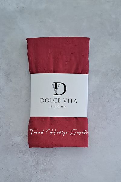 Trend Hediye Sepeti Bamboo Kraş Shawl Cherry Color