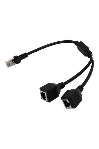 Generic موزع إيثرنت LAN من منفذ RJ45 ذكر إلى منفذين أنثى