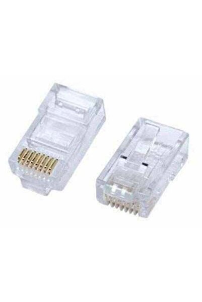 Generic مجموعة موصلات RJ45 المعيارية، 100 قطعة، شفافة/ذهبية