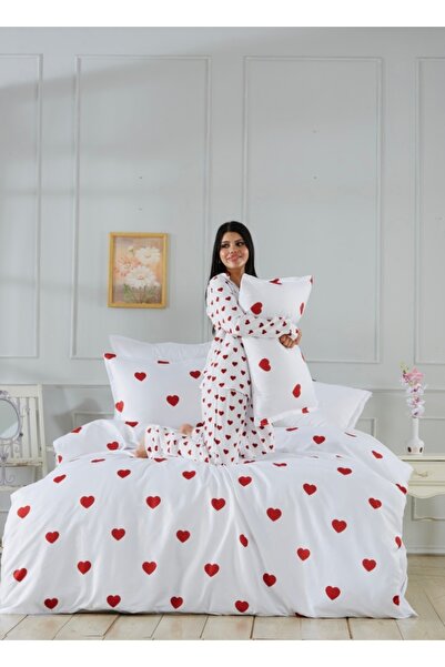 ALACAM HOME COLLECTİON 8 Parça Pijamalı Nevresim Takımı