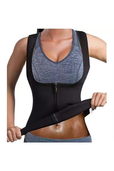 Generic Body Shaper Waist Trainer Zipper Vest Black Sports Corset Super Wicking Body Shaper Women