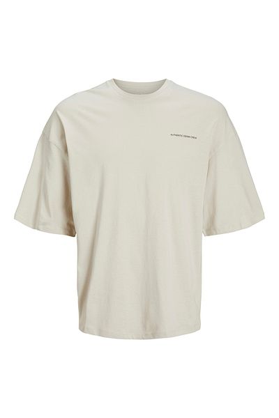 Jack & Jones Jack Jones Jjalmos Tee Ss Crew Neck Ανδρικό μπλουζάκι μπεζ 12273506-06