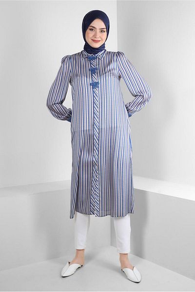 Alvina STRIPED RIBBON DETAIL TUNIC 43737
