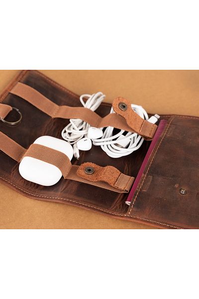 PLM G2 Antique Brown Leather Carrying Bag - Cable Accessory
