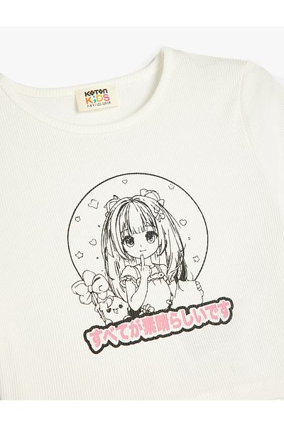 Koton Ecru Κοριτσίστικο T-shirt 5skg10234ak