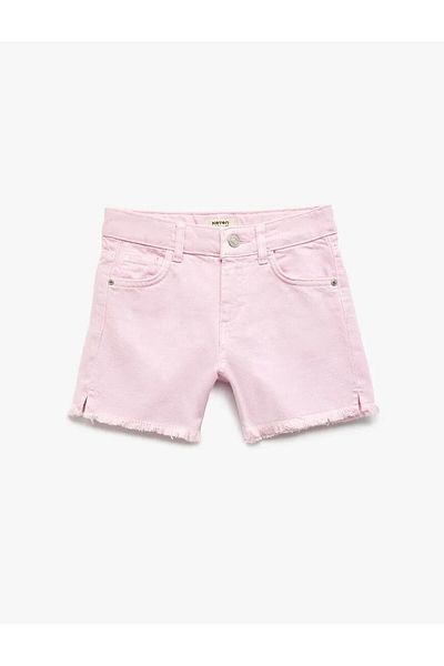 Koton Cotton Pocket Slit Detail Pink Girl's Shorts 5Skg40040Ad
