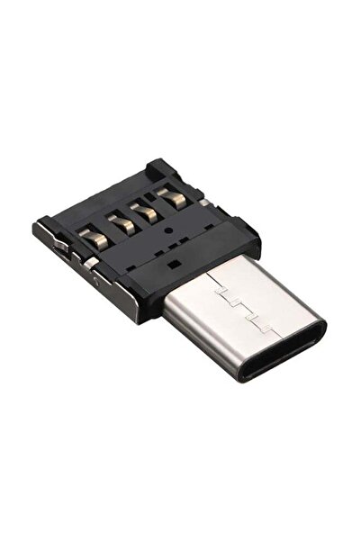 Generic محول USB صغير OTG من النوع C ذكر إلى USB أنثى أسود/فضي