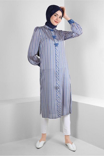 Alvina STRIPED RIBBON DETAIL TUNIC 43737