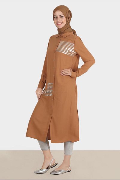 Alvina Tunic 42605 - Shiny Stripe Detailed