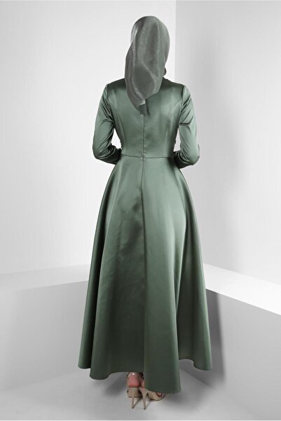 Alvina BONCUK İŞLEMELİ SATEN ABİYE ELBİSE 50357