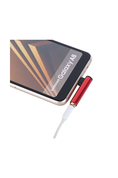 Generic Type-C Audio AUX Converter Splitter Adapter Red