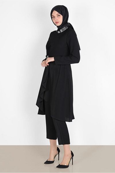 Alvina 30265 Μοντέλο Πέτρινο Σετ Παντελόνι Διπλό με Λουλούδια