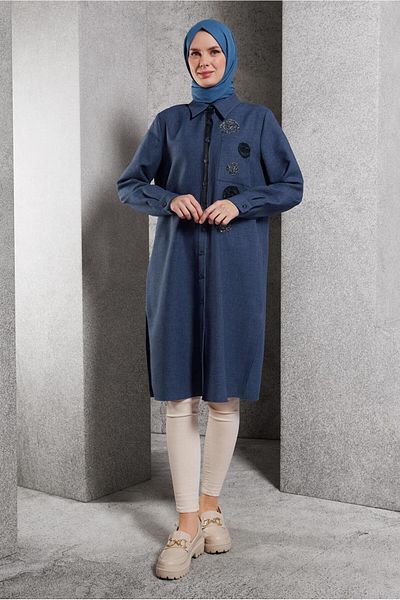 Alvina 45045 Model Dobby Saw Tunic