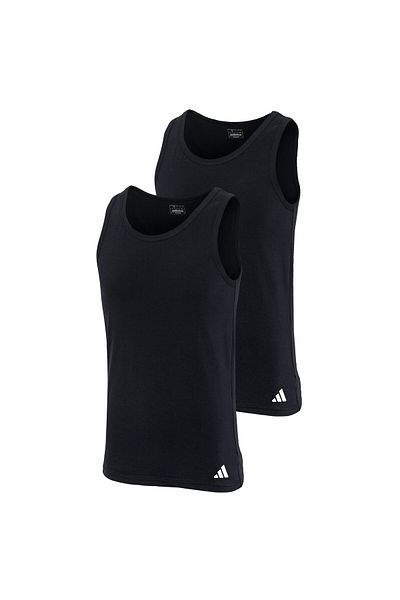 adidas Herren Unterhemden, 2er Pack - Tank Top, Active Flex Cotton, ärmellos, einfarbig