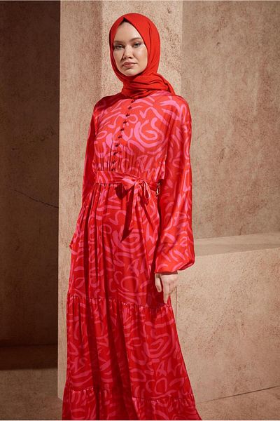 Alvina BELLY PATTERNED DRESS 44509