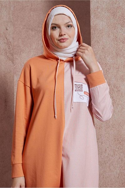 Alvina 44618 Model Hooded Tracksuit Tunic