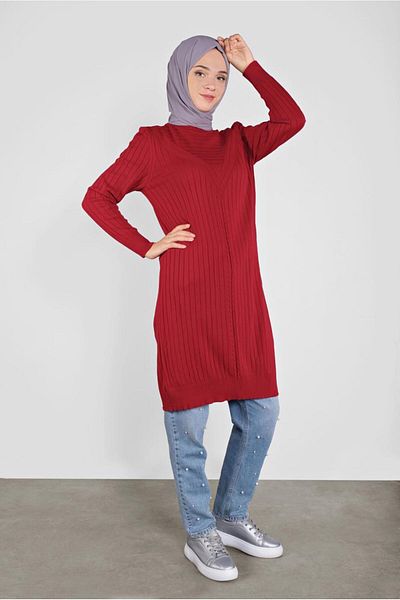 Alvina Knitted Patterned Knitting Tunic 41084