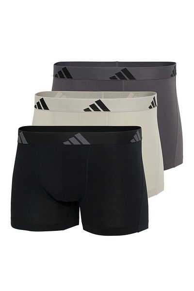 adidas Herren Boxershorts, 3er Pack - Trunks, Active Flex Cotton, Logo, einfarbig