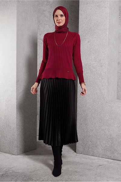 Alvina 45009 Model Plain Knitwear Sweater