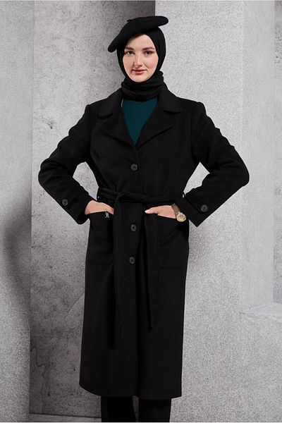 Alvina Παλτό με λεπτομέρεια Cummerbund 90500