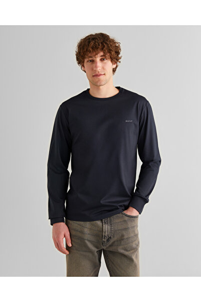 Gant Erkek Siyah Slim Fit Bisiklet Yaka T-Shirt