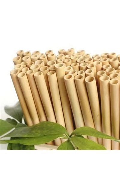 Kraft Organic Bamboo Straw 9mm X20 cm 10 Pieces Washable