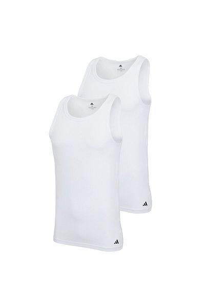 adidas Herren Unterhemden, 2er Pack - Tank Top, Active Flex Cotton, ärmellos, einfarbig