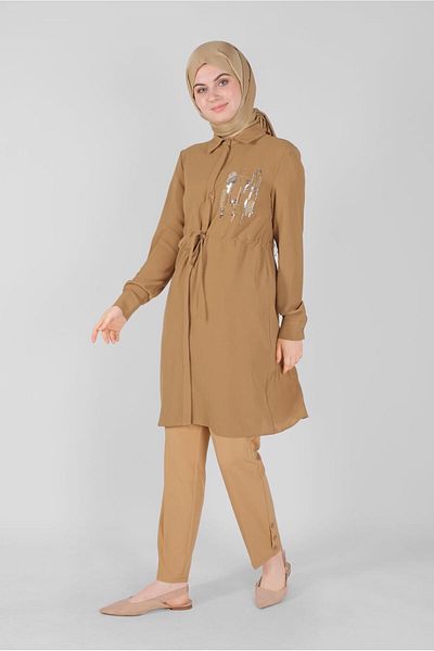 Alvina Buttoned Tunic with Front Laces 40697