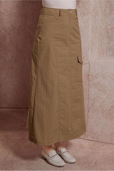 Alvina 60560 Μοντέλο Casual Cut Αλεξίπτωτο Υφασμάτινη Φούστα