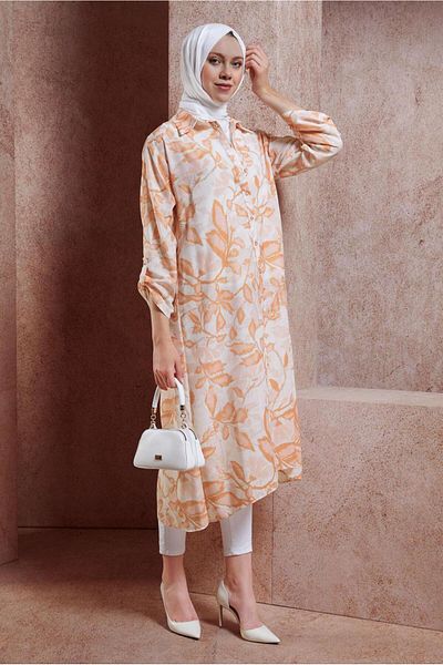 Alvina Linen Tunic 44769 - Patterned and Effect