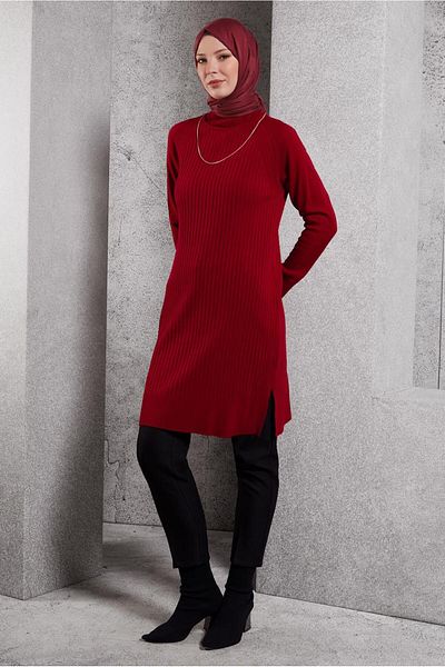 Alvina Ankle Collar Knitting Tunic 44930