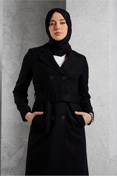 Alvina 10932 Model Belted Trench Coat