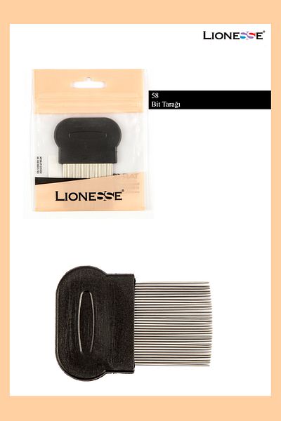 Lionesse Metal Lice Comb 58 - Red