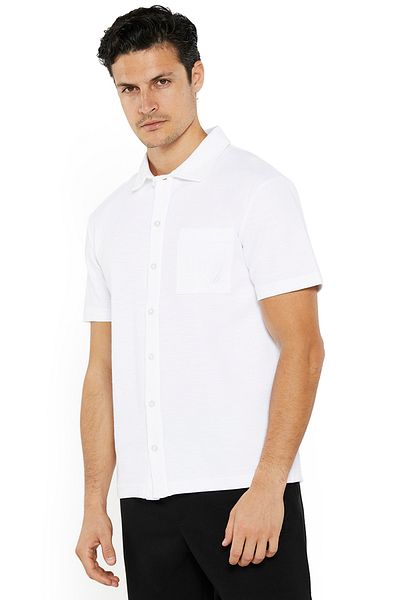 Nautica Men's White Button-Up Shirt for Smart Casual Style – Cotton Classic Breathable Wear All-Day Fit