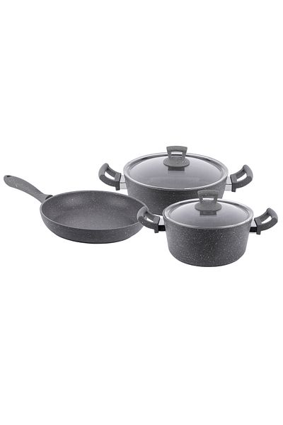 Tantitoni Gray Granite 5 Piece Cookware Set