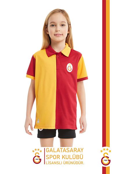 Galatasaray Original Licensed Match Day Polo Kids T-Shirt with Wooden Box