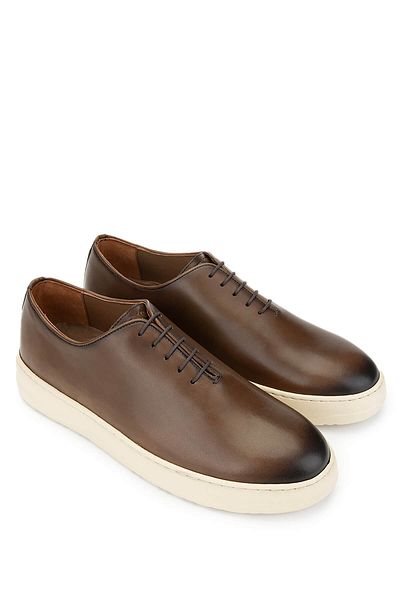 Tamer Tanca Men's Genuine Leather Brown Casual Shoes