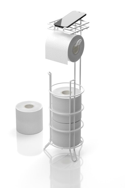 Tekno-tel TEKNOTEL Білий MG092 Туалетний папір, підставка для туалетного паперу та запасний тримач для туалетного паперу