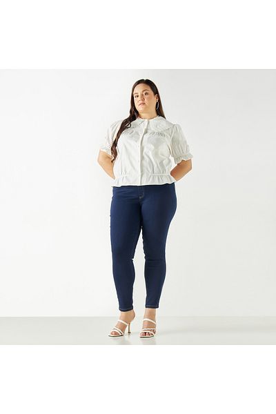 FAV Collared Top with Puff Sleeves