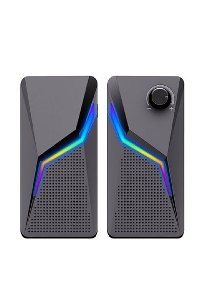 FlashHawk RGB Desktop USB PC Speaker,Wired Stereo Sound Speaker for Computer Notebook