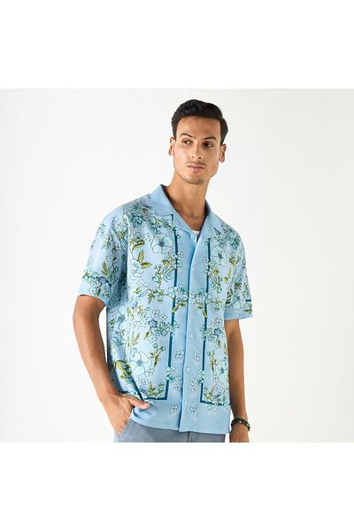 FAV Relaxed Fit Floral Print Shirt with Camp Collar