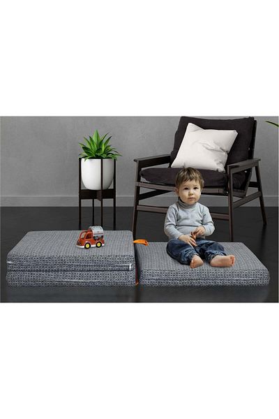 Comfy 180 X 90 X 7CM PREMIUM COLLECTION MEDICATED PORTABLE FOLDING MATTRESS - GREY