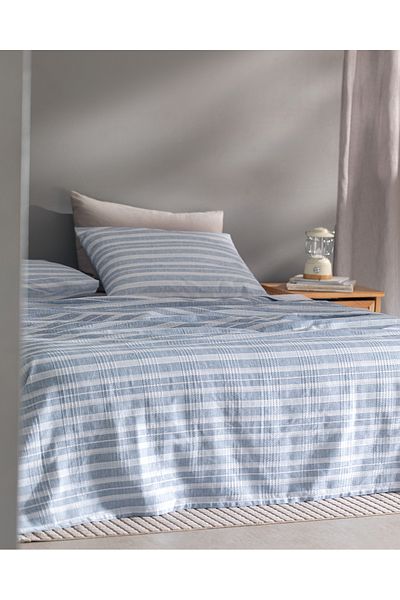 Madame Coco Set piqué cu imprimeu Ecocell din bumbac dublu Darvell - Albastru