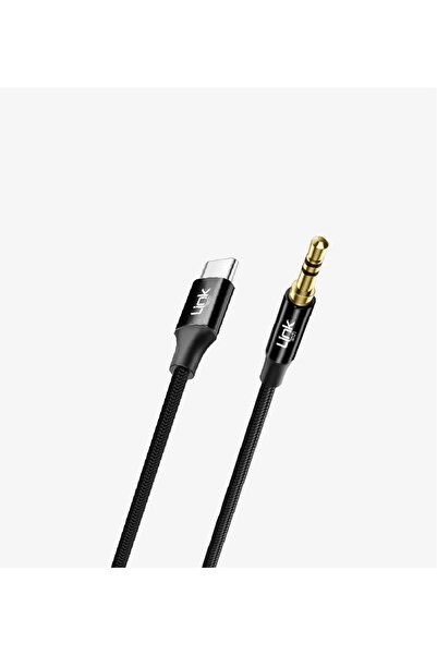 Linktech 100cm Type-C→ 3.5mm Örgü Metal Jaklı AUX Kablosu - Android Aux Kablosu
