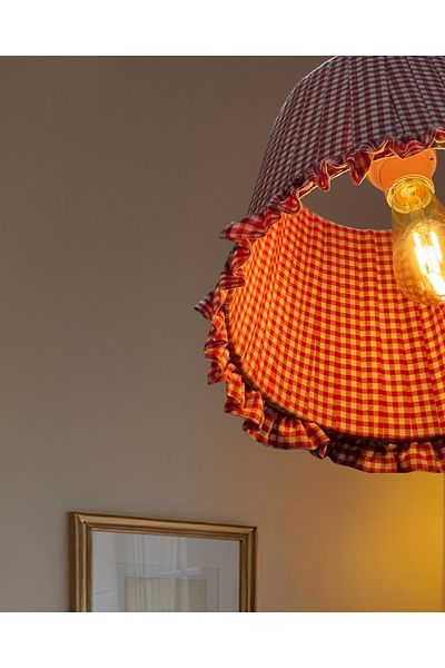 Maison Avf Red Gingham Vintage Pendant Lamp Chandelier