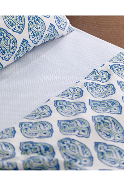 Madame Coco Searlas Double Cotton Ecocell Printed Pique Set - Navy Blue